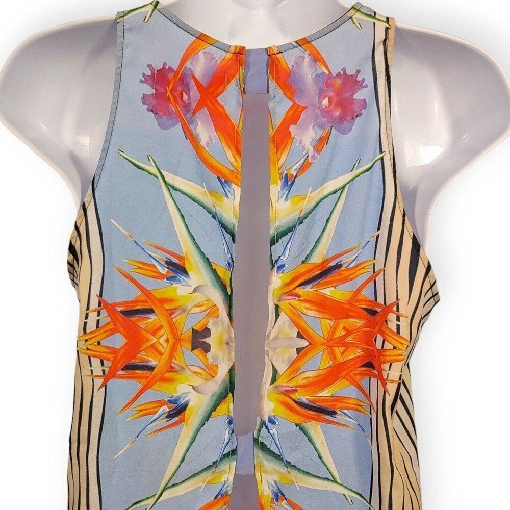 Clover Canyon Sleeveless Tunic Top Tropical Bird Of Paradise - Picture 4 of 9